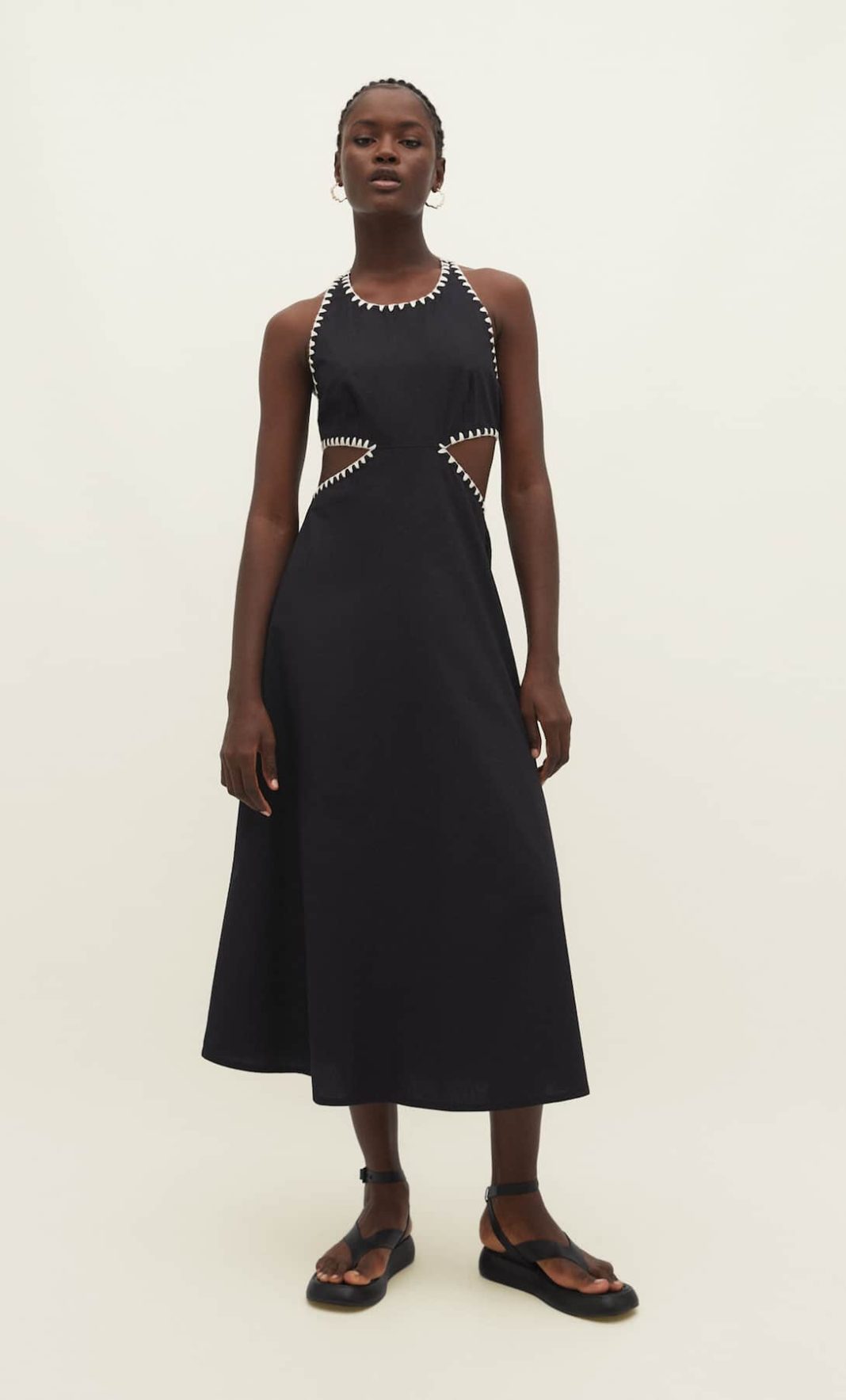 Stradivarius - Vestido Largo Cut Out Lateral