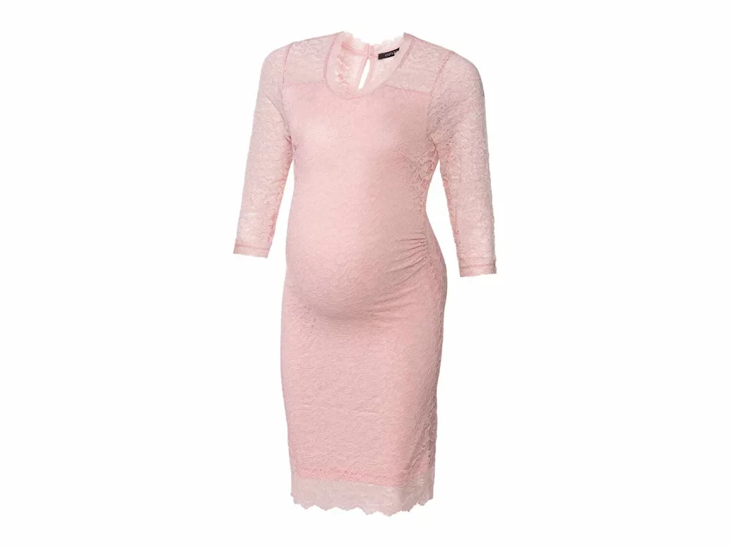 Lidl-Vestido premamá corto rosa entallado