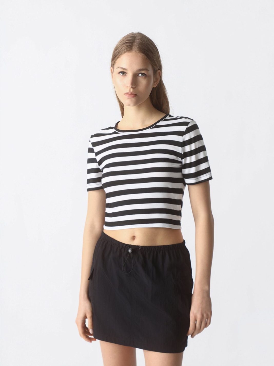 Camiseta Cropped De Rayas – Lefties