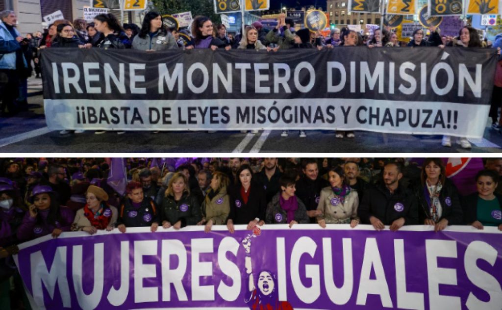 Pancarta Feminista Contra Irene Montero