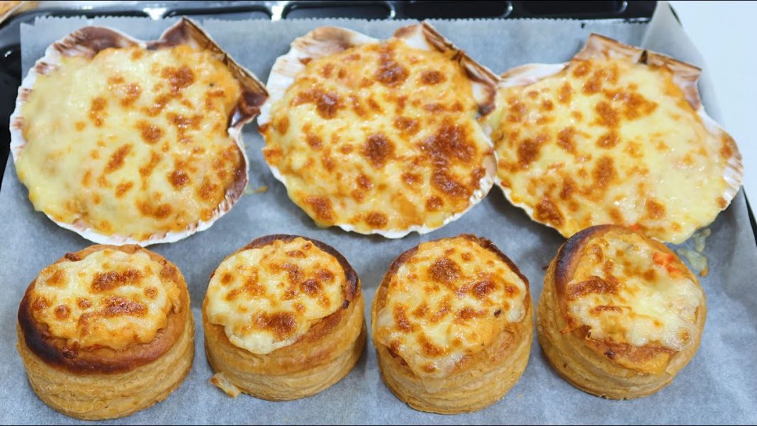 Receta gallega tradicional: Vieiras rellenas y gratinadas al horno