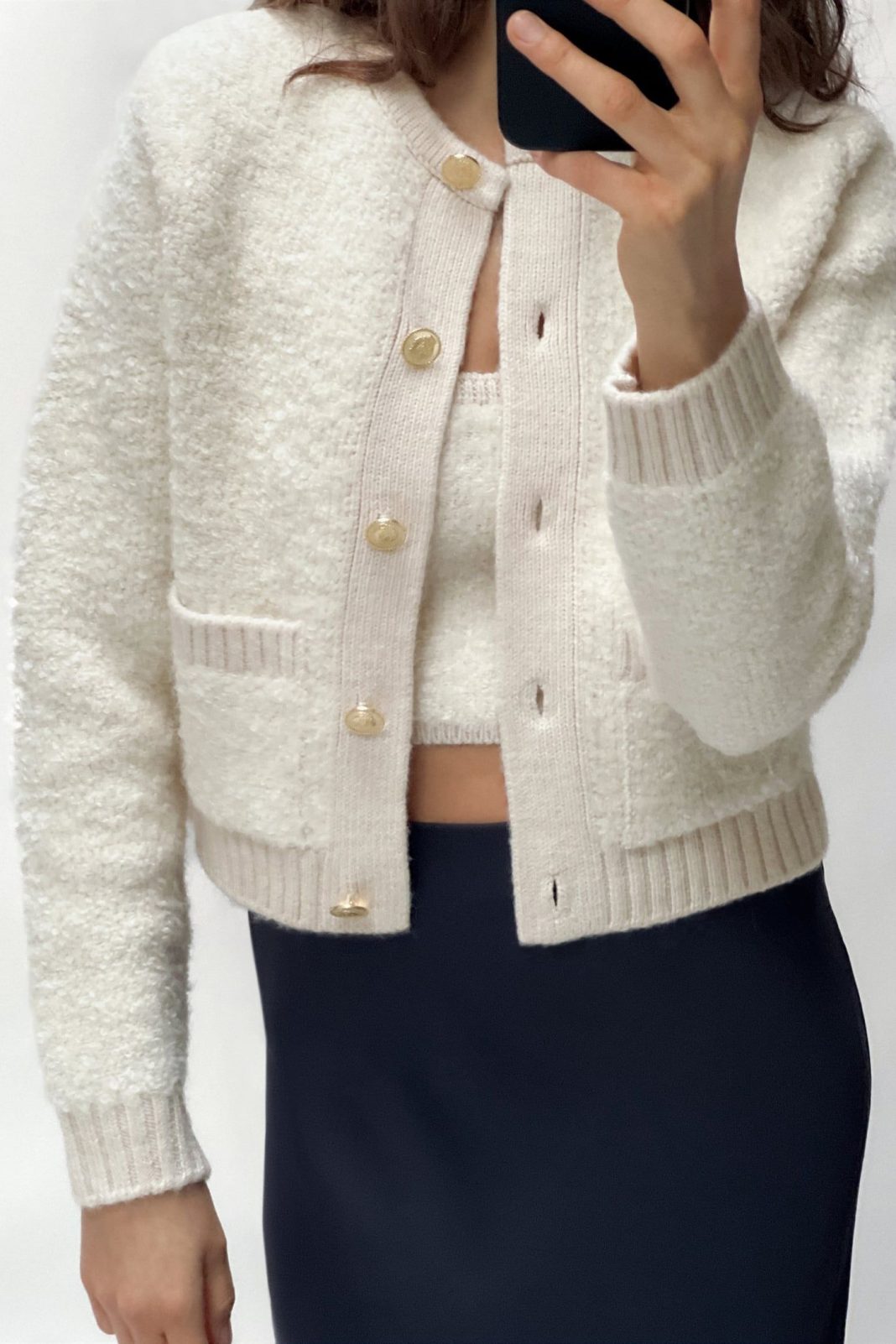 Chaqueta punto bouclé de Zara