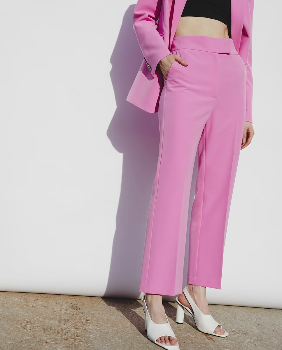 Pantalón de traje El Corte Inglés rosa