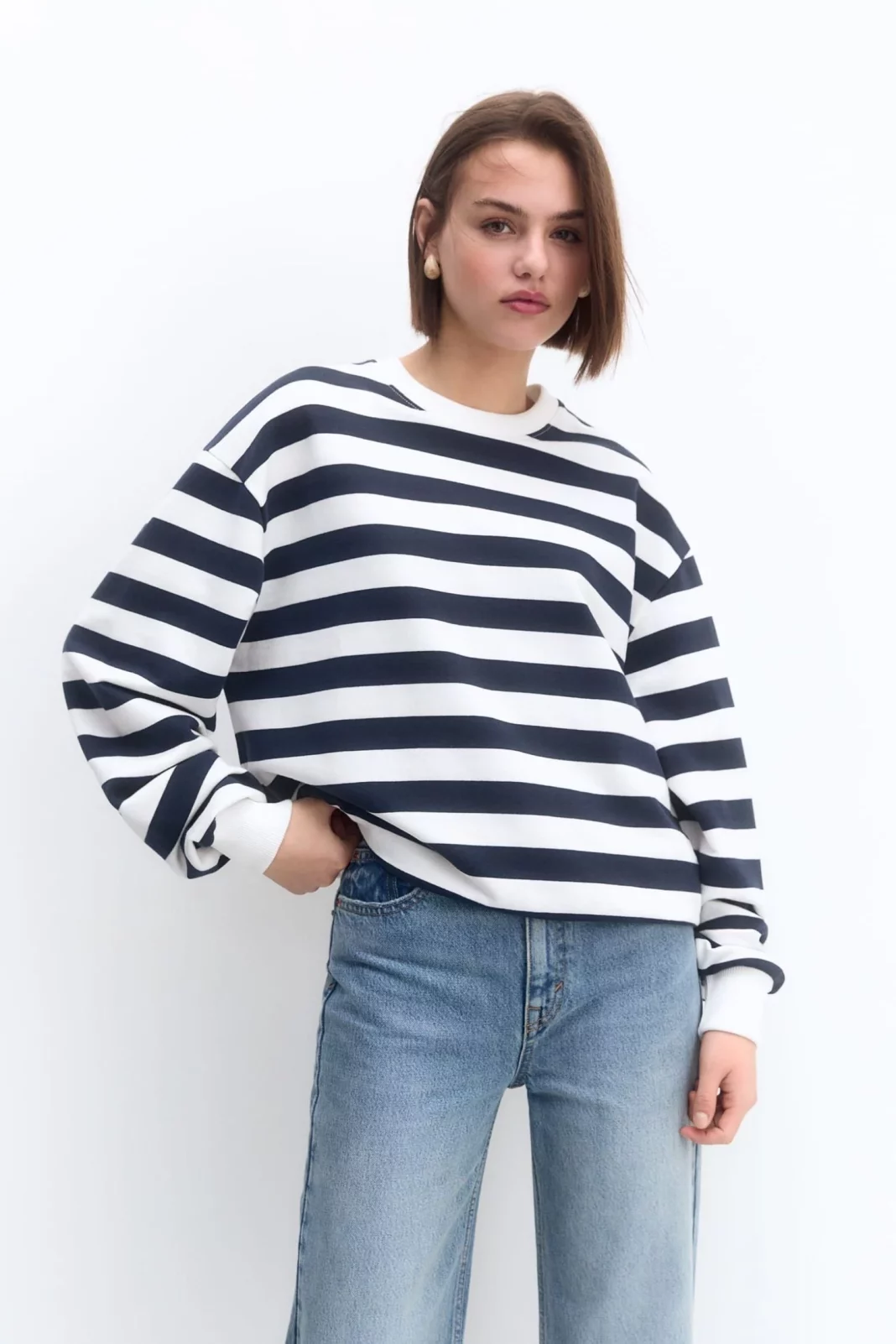 SUDADERA MANGA LARGA RAYAS OVERSIZE DE PULL&BEAR