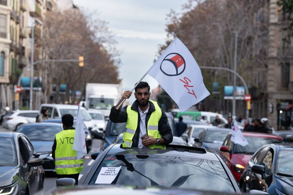 Europapress 5605921 Trabajador Sector Vtc Manifestacion 28 Noviembre 2023 Barcelona Catalunya