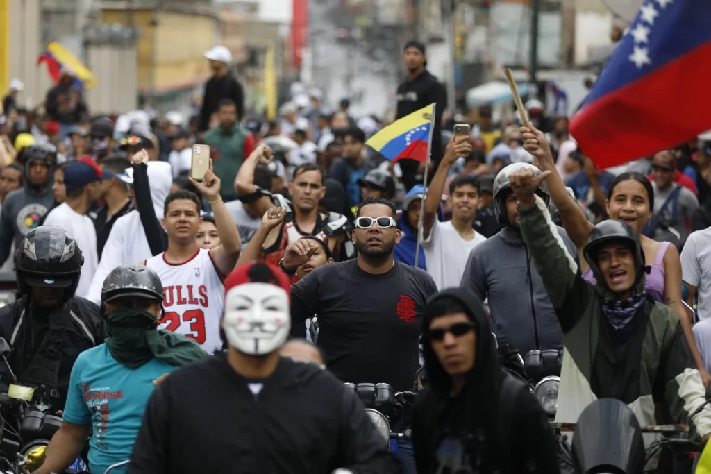 Europapress 6119507 29 July 2024 Venezuela Caracas Protesters Shout Slogans During