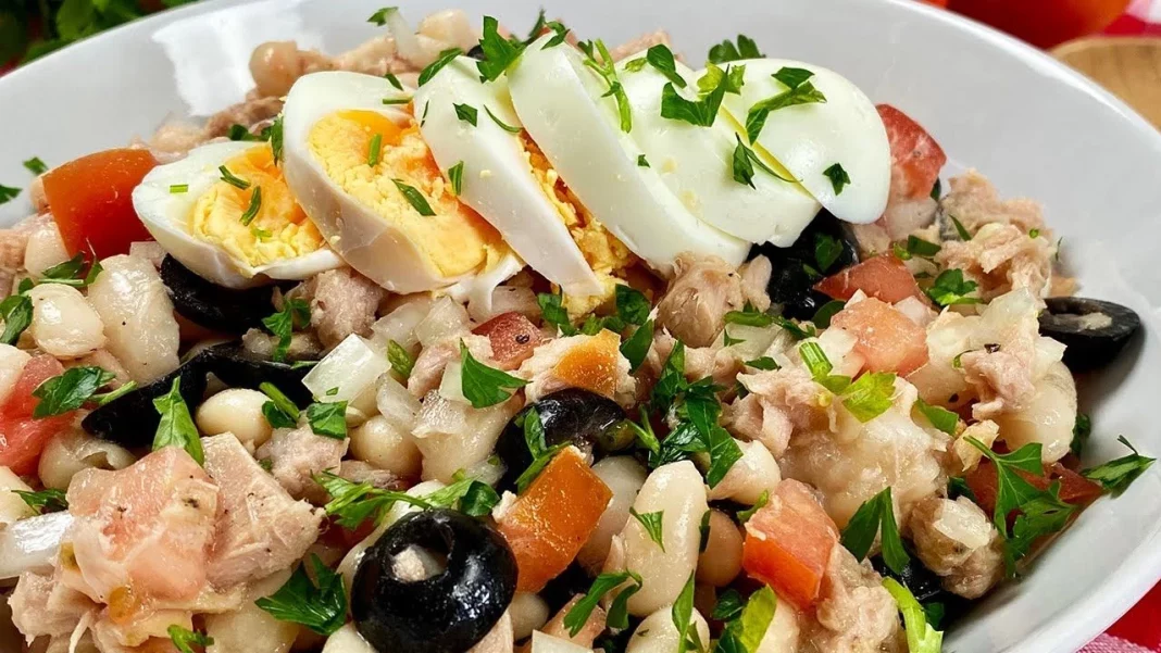 Ensalada de judías blancas y sardinas