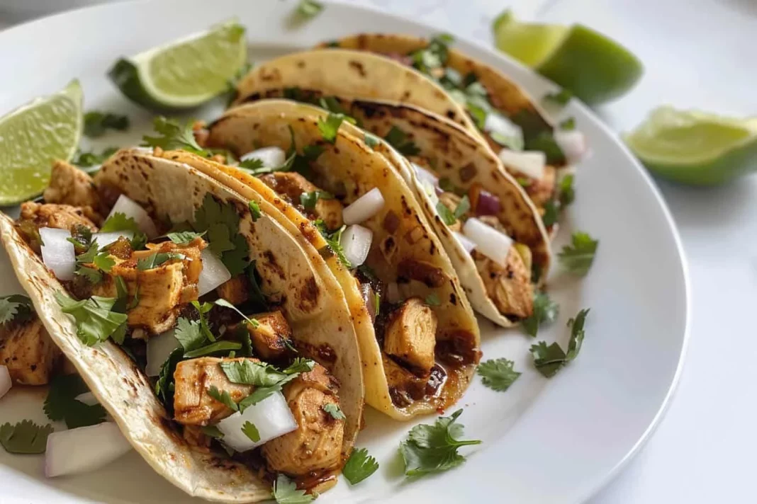 Tacos de pollo sencillos y llenos de sabor