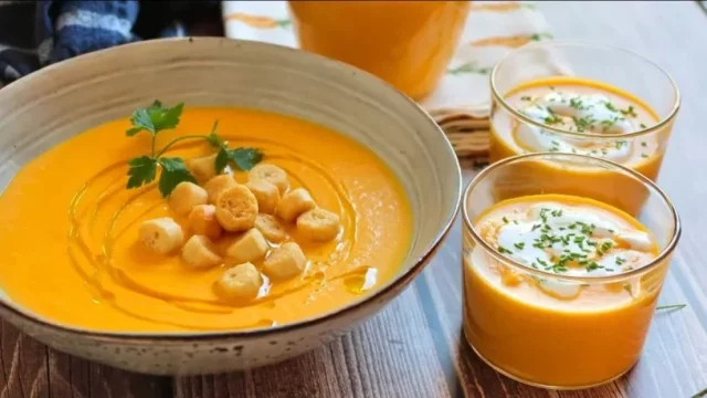 Crema De Zanahoria Con Queso De Cabra, Una Receta Casera Cremosa Y Deliciosa