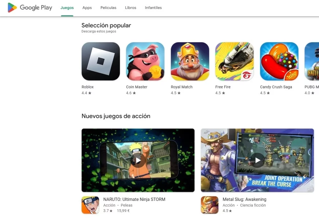 Europapress 6323517 Captura Google Play Juegos Web