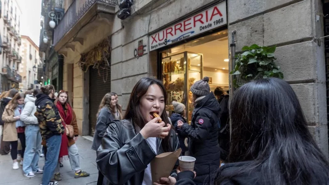 De churros con natillas y hamong