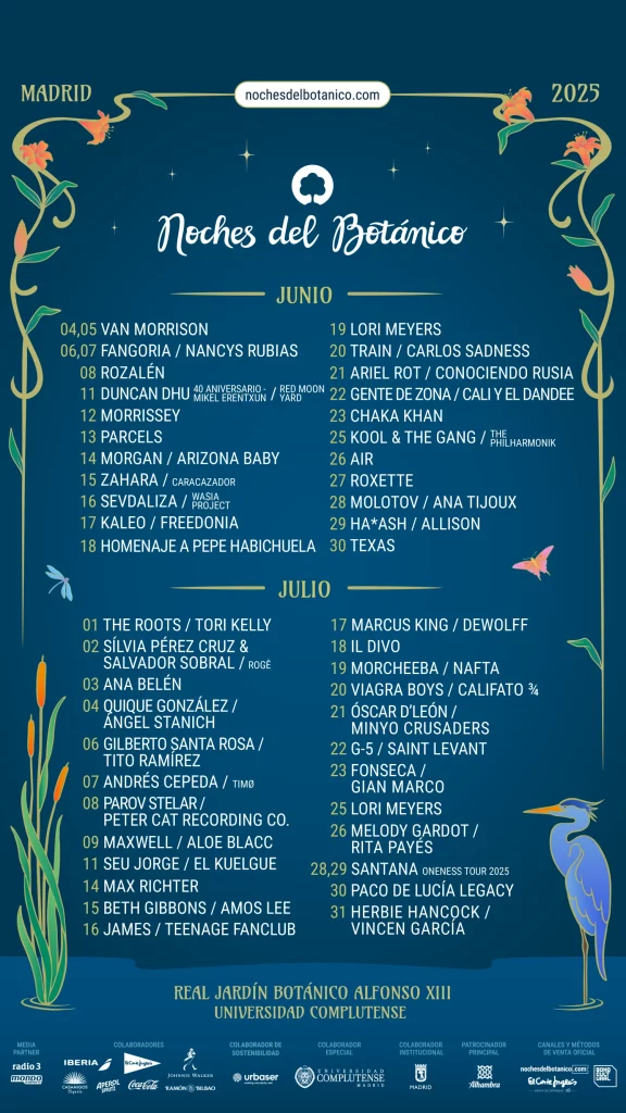 Cartel Noches Del Botanico 2025