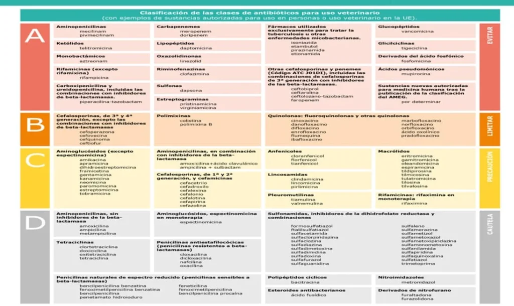 Clases De Antobióticos Para Uso Veterinario