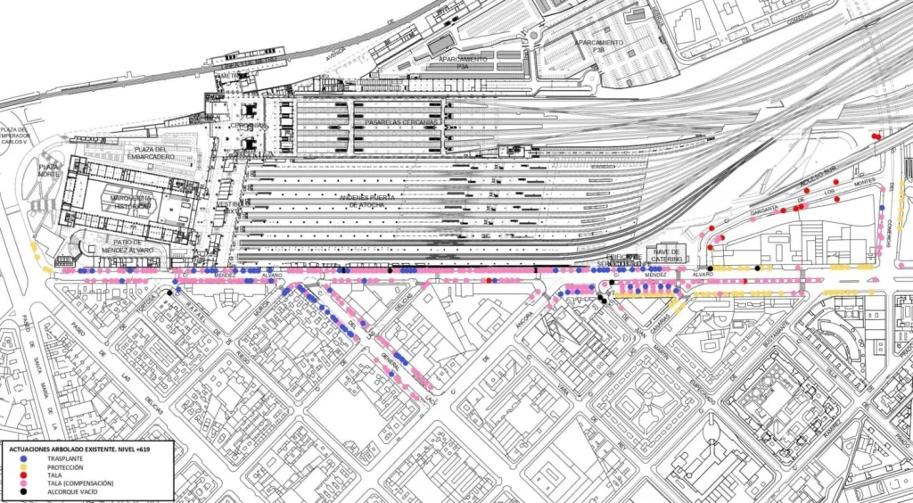 Plano De La Tala De Árboles En Méndez Álvaro Por Las Obras De Ampliación De Atocha